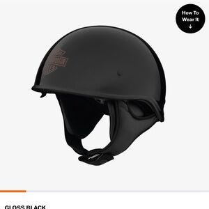 Harley-Davidson Gloss Black Half Helmet with Subtle Logo